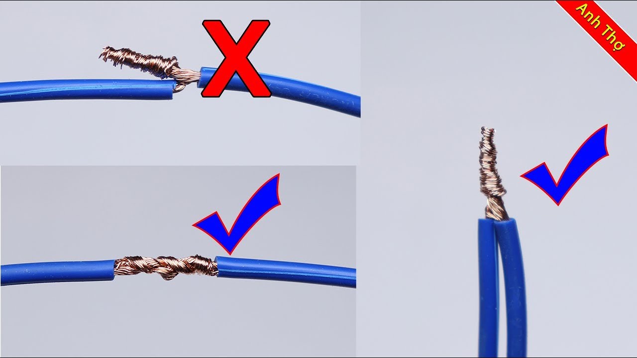Hình ảnh cách đâu nối dây điện chuẩn